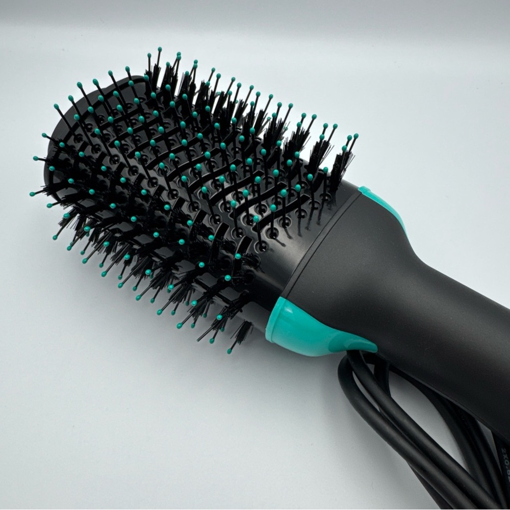 Black and Teal Hair Dryer Brush